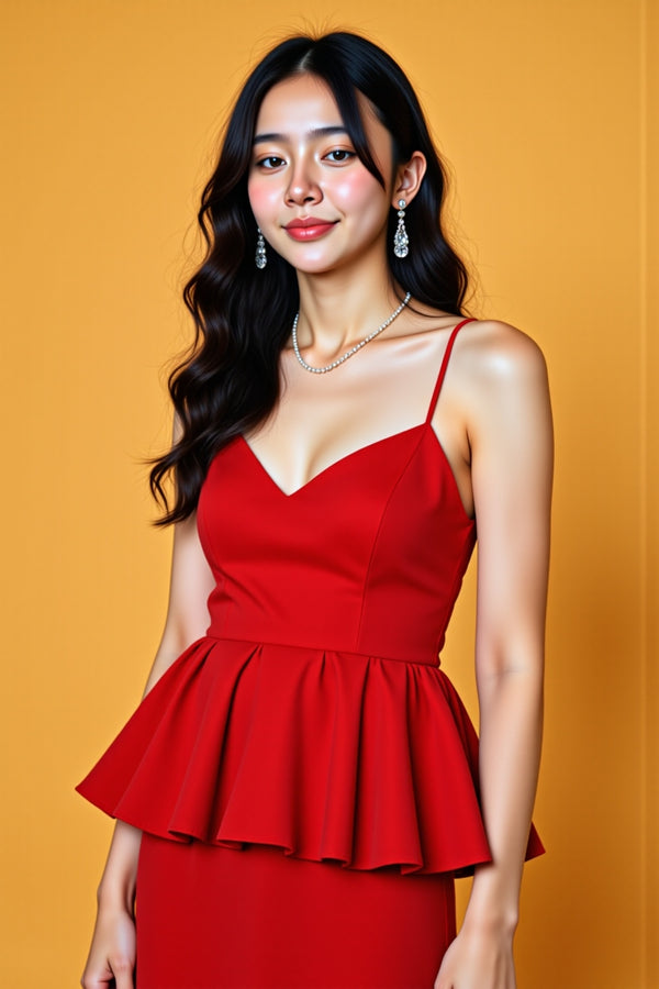 fashion photography Peplum Top & Skirt