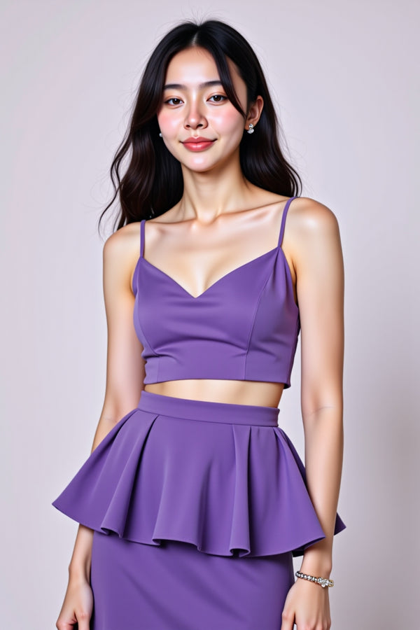 fashion photography Peplum Top & Skirt