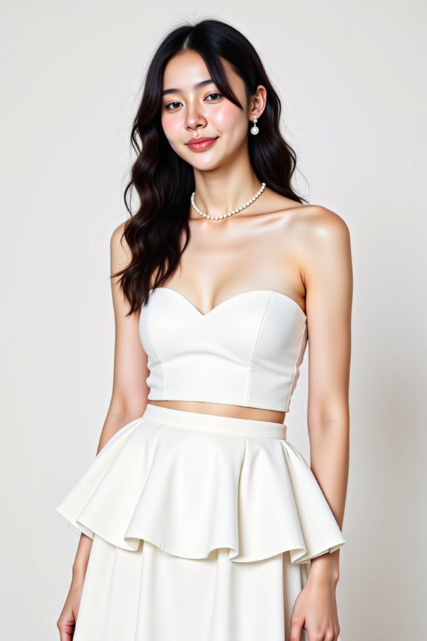 fashion photography Peplum Top & Skirt