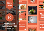 Restaurant Social Media Templates - 60 เทมเพลต Canva สำหรับร้านอาหาร