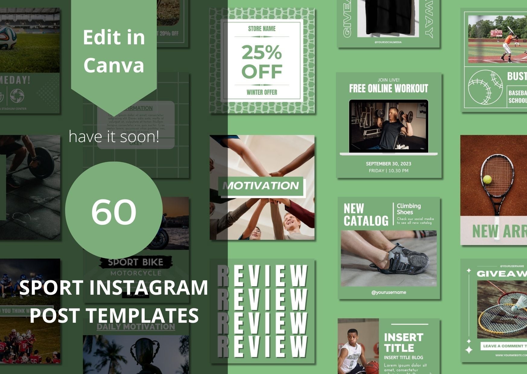 Sport Social Media Templates - เทมเพลต Canva สำหรับกีฬา