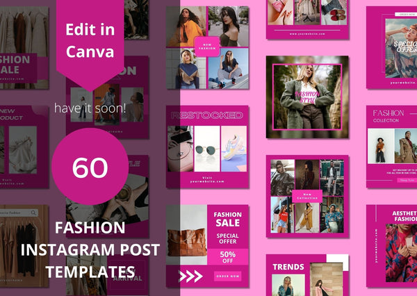 60 Pink Fashion Social Media Templates