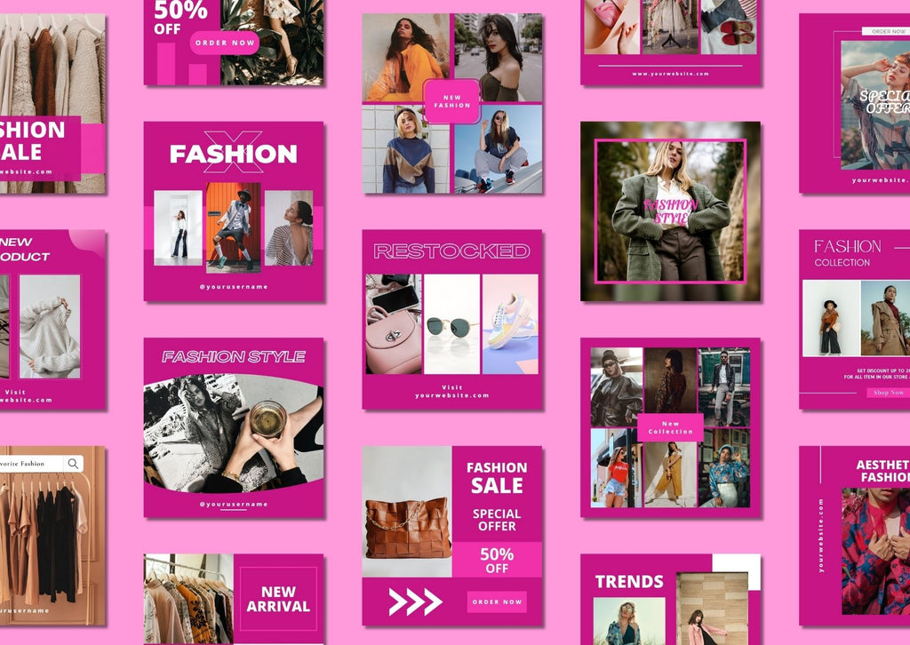 60 Pink Fashion Social Media Templates