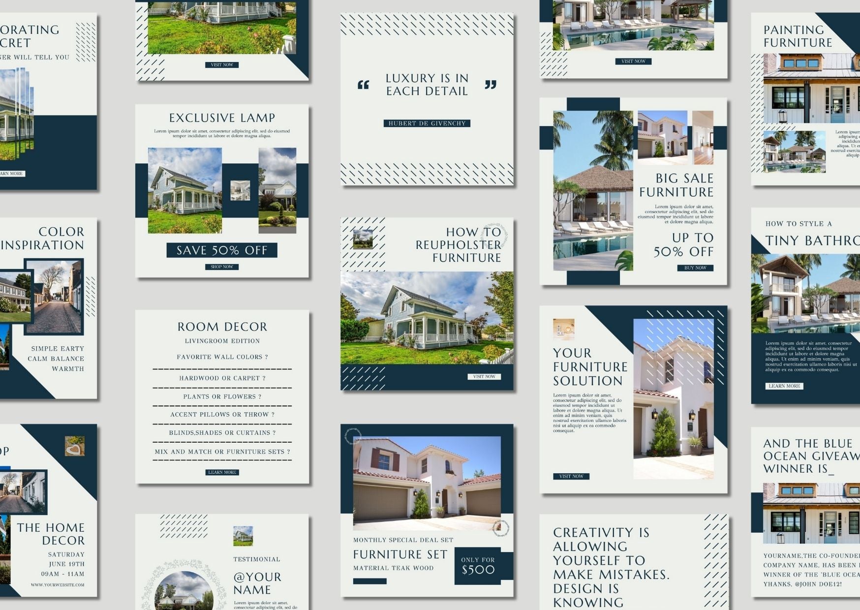 50 Gray Real Estate Social Media Templates - เทมเพลต Canva สำหรับอสังหาริมทรัพย์