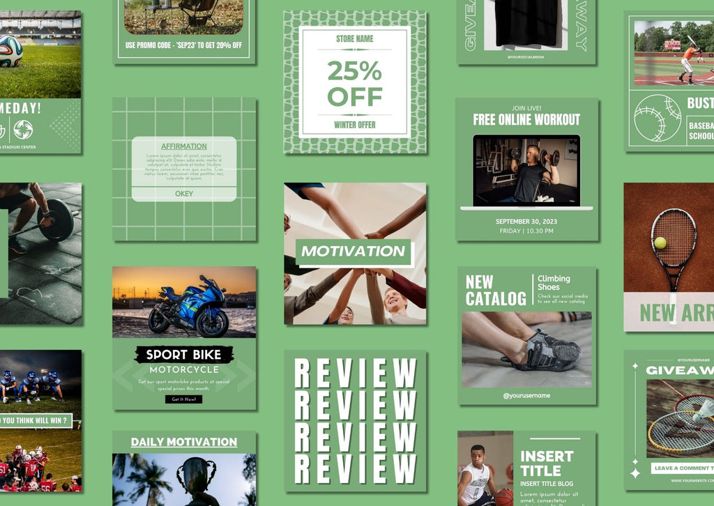 Sport Social Media Templates - เทมเพลต Canva สำหรับกีฬา