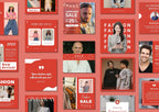 60 Soft Red Fashion Social Media Templates