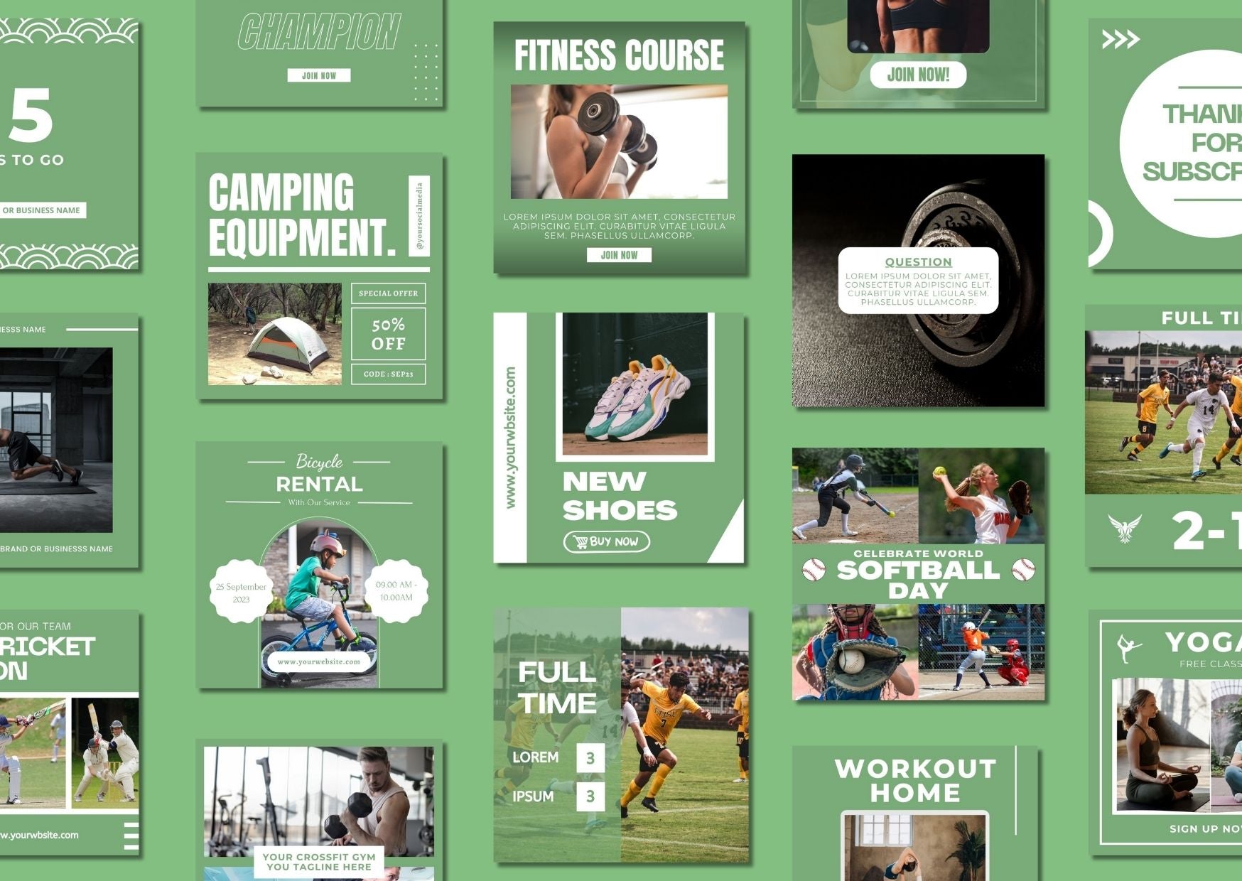 Sport Social Media Templates - เทมเพลต Canva สำหรับกีฬา