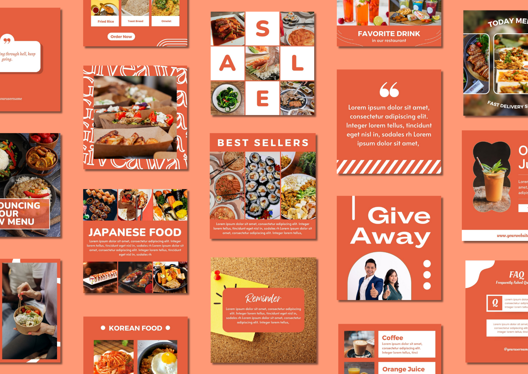 Restaurant Social Media Templates - 60 เทมเพลต Canva สำหรับร้านอาหาร