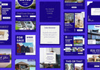 60 Dark Blue Real Estate Social Media Templates เทมเพลต Canva สำหรับอสังหาริมทรัพย์