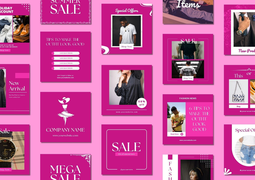 60 Pink Fashion Social Media Templates
