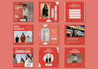 60 Soft Red Fashion Social Media Templates