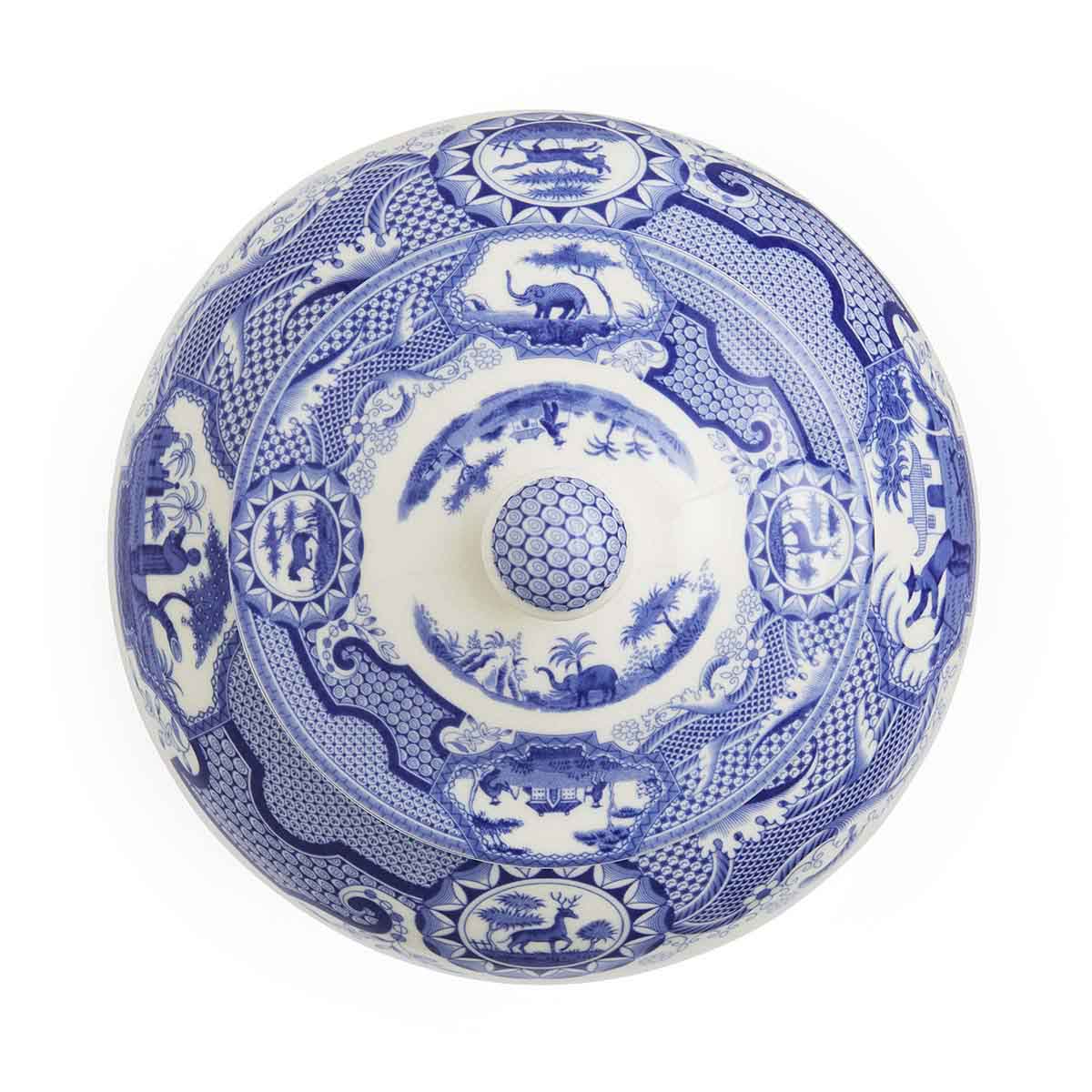 Spode Blue Gothic Castle Ginger Jar - 30cm