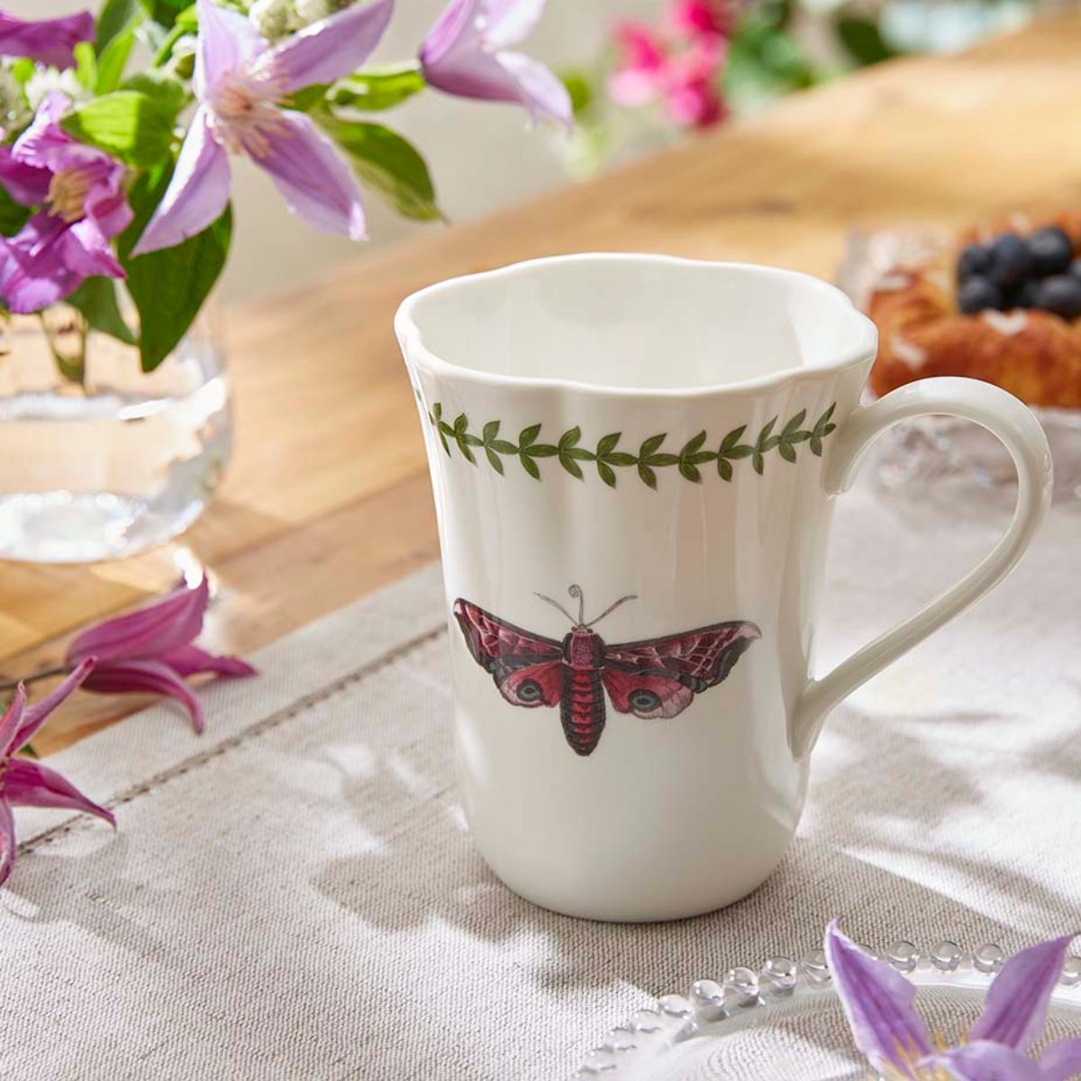 Botanic Garden Lotus Blossom 14oz Mug - Butterflies