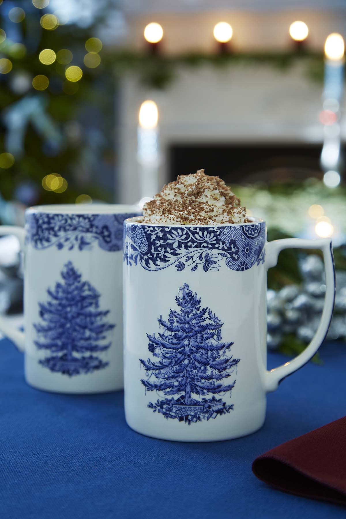 Blue Italian Christmas Tree Mug 12oz