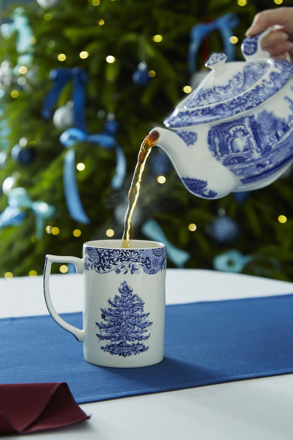Blue Italian Christmas Tree Mug 12oz