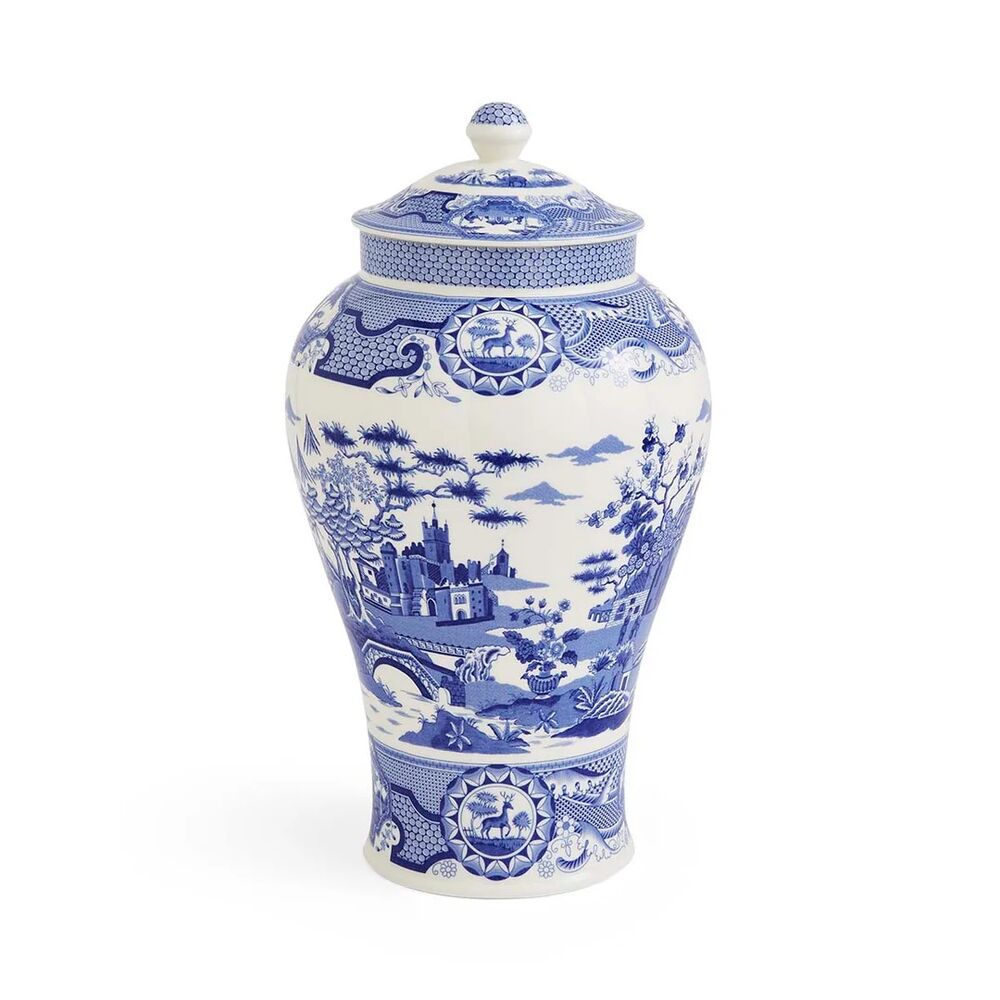 Spode Blue Gothic Castle Ginger Jar - 30cm