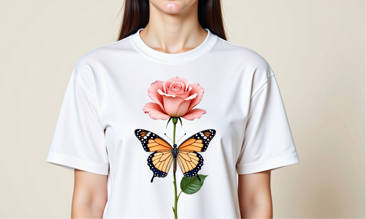 Rose & Butterfly Botanical T-Shirt