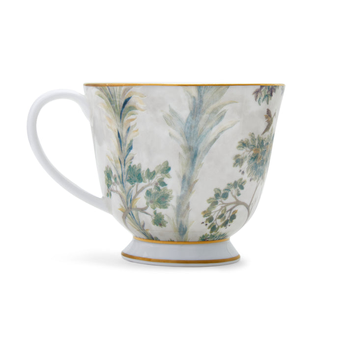 Kit kemp Gold 8oz Teacup &amp; Saucer Tall Trees