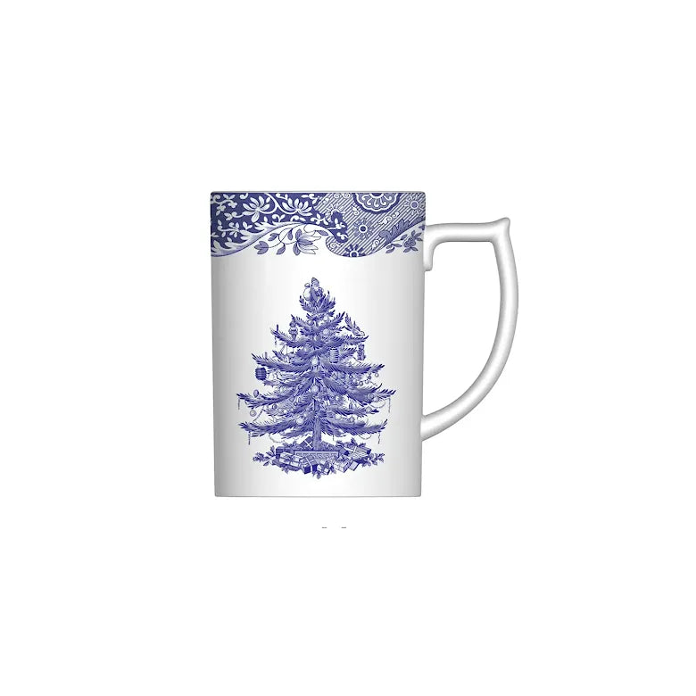 Blue Italian Christmas Tree Mug 12oz Set of 4