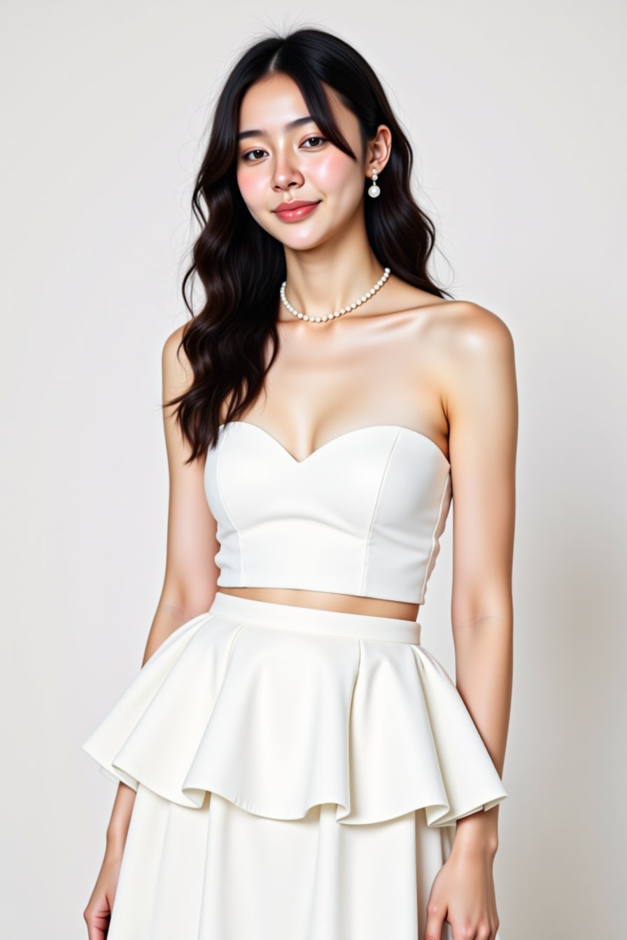 fashion photography Peplum Top & Skirt