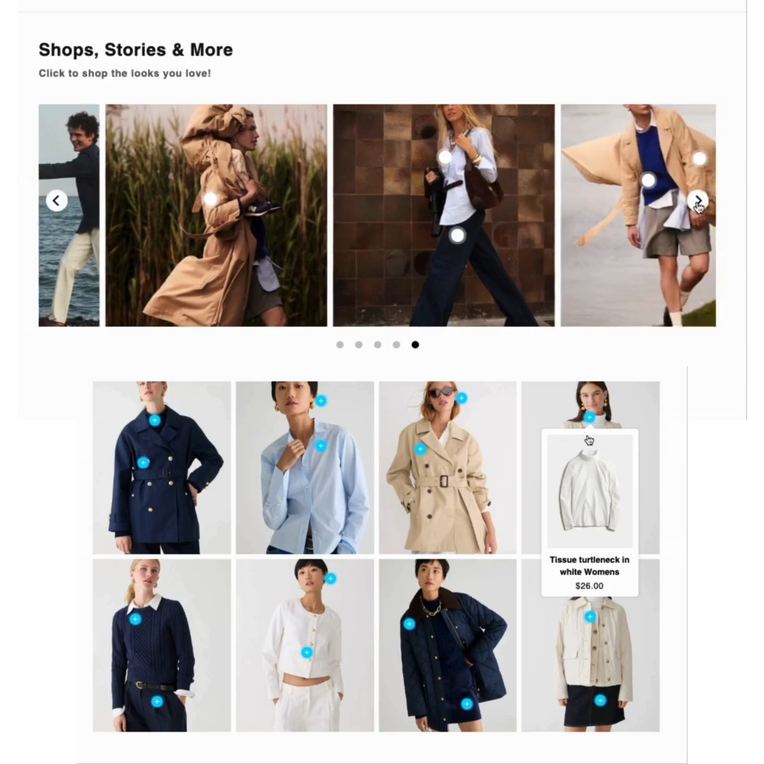 Lookbook และภาพสไลด์ที่น่าดึงดูด. Tag multiple products